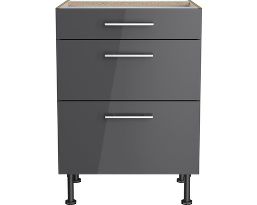 Waschbeckenunterschrank mit drei Schubladen und Füßen