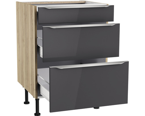 Unterschrank mit drei Schubladen für die Küche