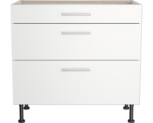 Unterschrank mit drei Schubladen und Füßen