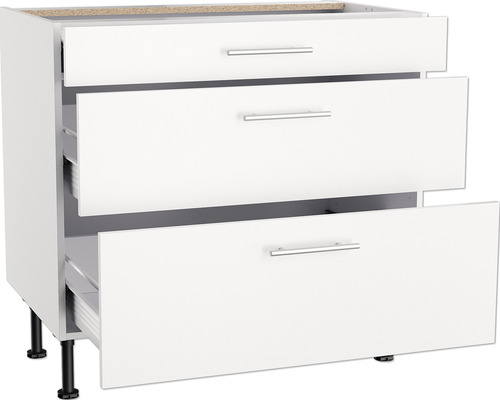 Unterschrank mit drei Schubladen für die Küche