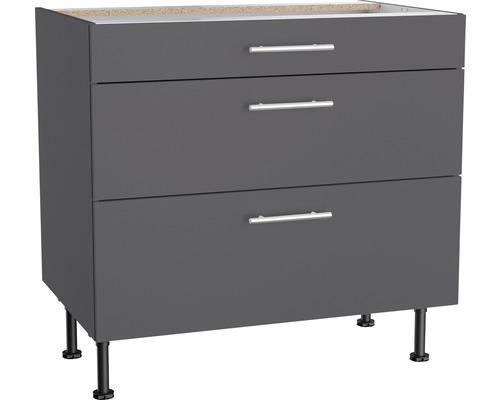 Optifit Schubladenunterschrank Ingvar420 BxTxH 90 x 58,4 x 87 cm anthrazit matt zerlegt KFIN U936-8E+ Optifit Schubladenunterschrank Ingvar420 BxTxH 90 x 58,4 x 87 cm anthrazit matt zerlegt KFIN U936-8E+