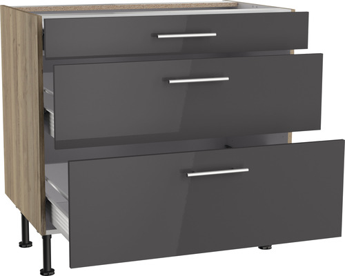 Unterschrank mit drei Schubladen für die Küche