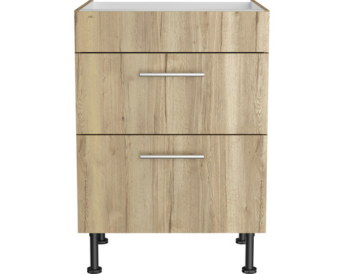 Waschbeckenunterschrank mit zwei Schubladen und Füßen