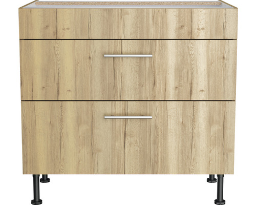 Waschtischunterschrank mit zwei Schubladen und Füßen