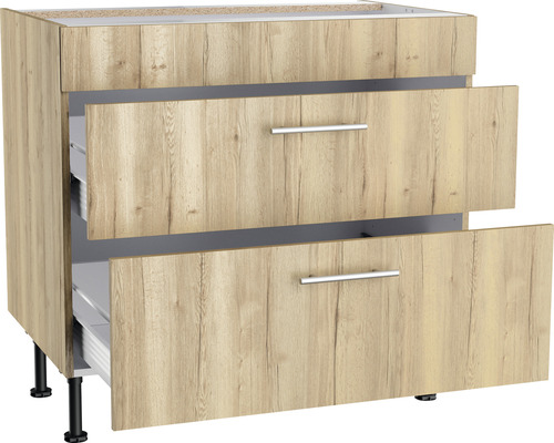 Unterschrank mit zwei Schubladen im Holzdekor