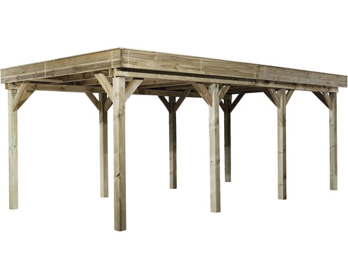 Carport en bois avec toit plat pour l''extérieur