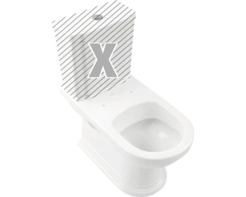 WC für WC-Kombination Villeroy & Boch Hommage Tiefspüler mit Spülrand weiß mit Beschichtung ohne WC-Sitz und Spülkasten 666210R1