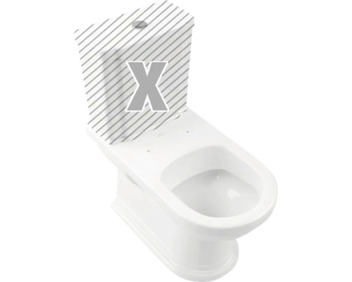 WC pour ensemble WC Villeroy & Boch Hommage cuvette à fond creux avec bride de rinçage blanc avec revêtement sans abattant WC ni réservoir de chasse d'eau 666210R1