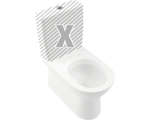 WC für WC-Kombination Villeroy & Boch O.novo Tiefspüler mit Spülrand weiß ohne WC-Sitz und Spülkasten 56581001-0