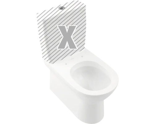 WC pour ensemble WC Villeroy & Boch O.novo cuvette à fond creux avec bride de rinçage blanc sans abattant WC ni réservoir de chasse d'eau 56581001