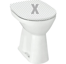 Stand-WC aus Sanitärkeramik mit gestreiftem WC-Sitz