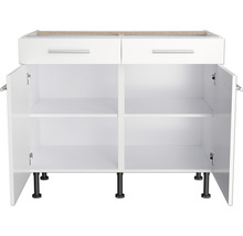 Meuble bas avec tiroir et porte pivotante Optifit Bengt932 100 x 58,4 x 87 cm façade blanc mat corps blanc-thumb-1