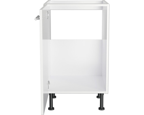 Meuble bas de cuisine blanc avec pieds noirs