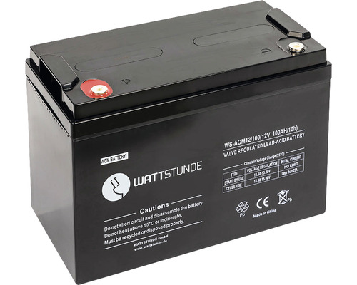 Batterie WATTSTUNDE AGM12-100 12V VRLA (Gel) AGM batterie 100 Ah C10