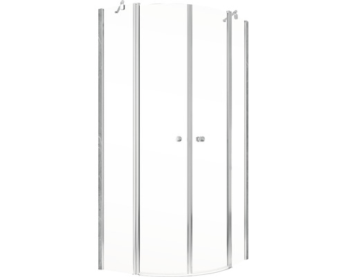 Eckdusche mit Drehtür und klarem Glas