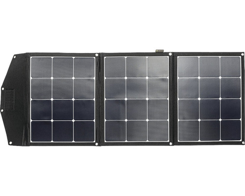 Panneau solaire avec trois éléments en position dépliée