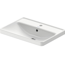 Lavabo en céramique avec trou de robinet et trop-plein