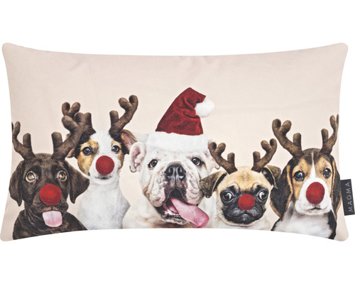 Coussin décoratif Xmas Dogs 30 x 50 cm