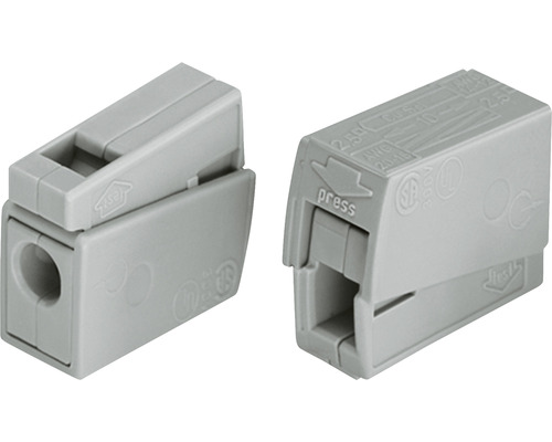 Borne pour luminaire Wago 224-101 2,5 mm² 15 pièces Deux bornes de connexion grises pour connexions électriques
