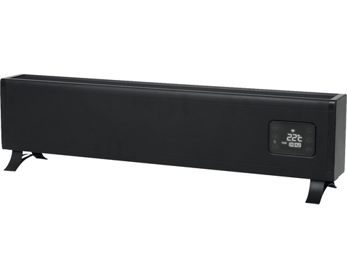 Konvektor Eurom Alutherm Baseboard 80x21x15,5 cm schwarz 1000 Watt mit WiFi und Fernbedienung Schwarzer Konvektor mit Digitalanzeige und Standfüßen