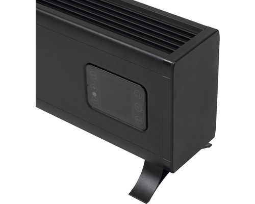 Vue détaillée d''un radiateur électrique avec écran et pieds