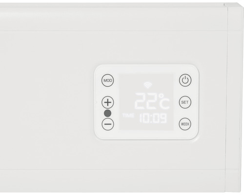 Vue détaillée d''un thermostat de radiateur avec affichage numérique