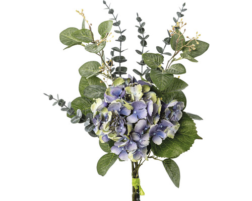 Kunstpflanze Hortensien Bouquet Ø 19 cm Höhe: 56 cm lila