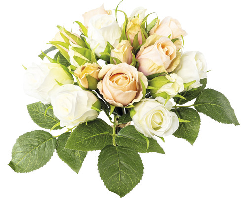 Plante artificielle bouquet de roses Ø 18 cm hauteur : 29 cm vieux rose