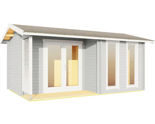 Abri de jardin en bois avec fenêtres et double porte