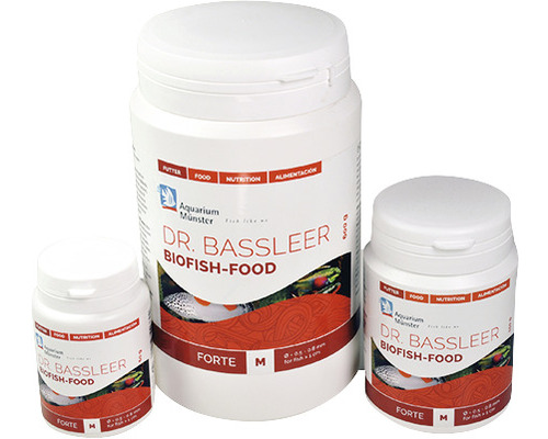 Aquarium Münster Dr. Bassleer Biofish Food Forte M 150 g ⌀ 0,5 - 0,8 mm, nourriture de renforcement de l'immunité Dr. Bassleer Biofish-Food pour poissons d''aquarium en différentes tailles de récipients