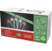 Emballage de guirlande lumineuse LED multicolore avec câble vert foncé pour une utilisation en intérieur