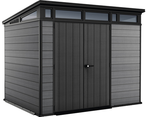 Abri de jardin avec double porte et fenêtres