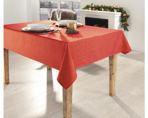 Tischdecke Weihnachten Uni rot 140 x 220 cm