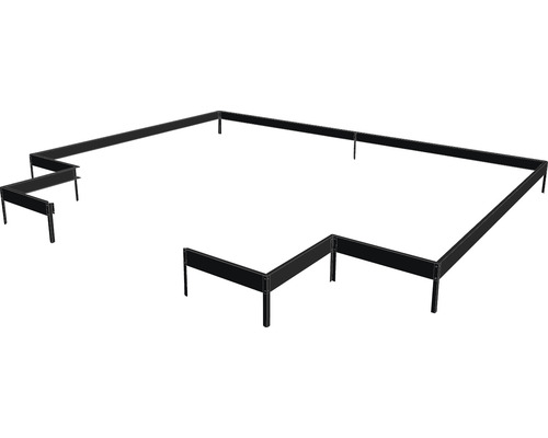 Fundament Juliana Orangerie 15,1 m² 439 x 296 cm schwarz Gartenbeetumrandung aus Kunststoff mit Erdankern