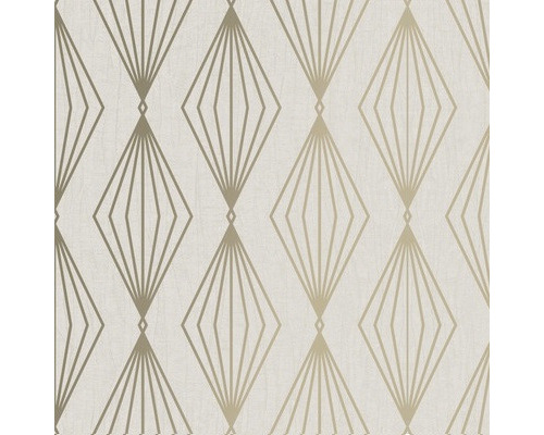 Papier peint intissé 111309 Jewel Marquise géométrique beige Papier peint avec motif géométrique de losanges