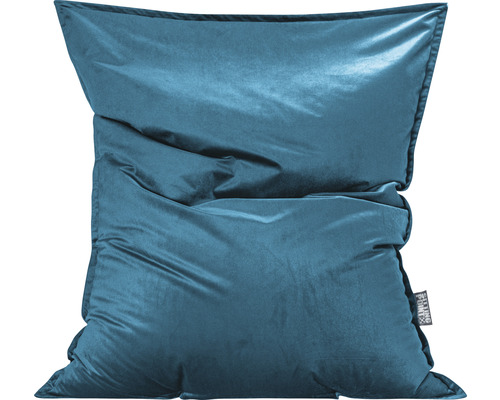 Pouf coussin Sitting Point Bigbag Marla env. 380 litres pétrole 170x130x20 cm Coussin de sol bleu en velours