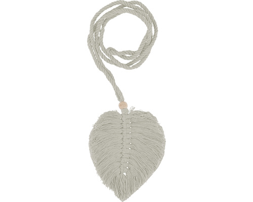 Décoration murale en macramé en forme de feuille avec suspension en corde