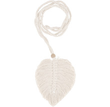 Décoration murale en macramé en forme de feuille avec suspension en corde