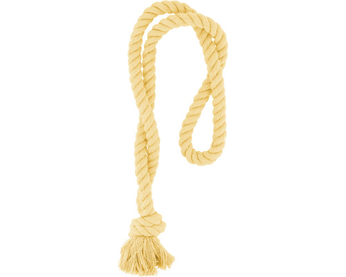 Corde torsadée en fibres naturelles avec nœud et franges