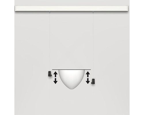 Pendelleuchte mit Höhenverstellung zur Montage an einer Schiene