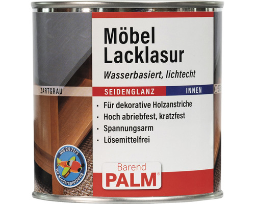 Lasure laque pour meubles Barend PALM gris tendre 375 ml Lasure pour meubles gris tendre pour l''intérieur