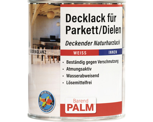 Barend Palm Decklack f. Parkett & Dielen weiß 750 ml