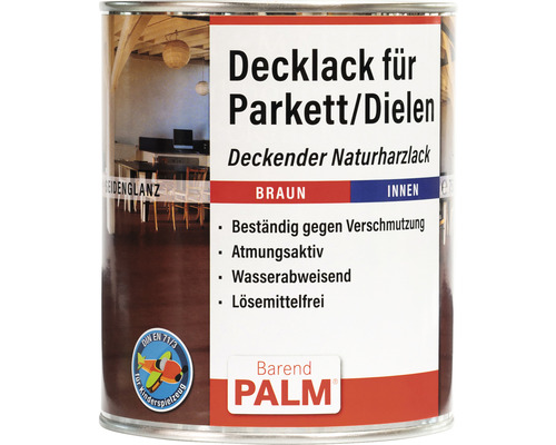 Laque de finition Barend PALM pour parquet et dalles marron 750 ml Boîte de peinture avec vernis pour parquet et planches, brun, pour l''intérieur