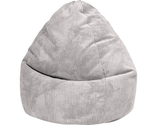 Pouf coussin Sitting Point Beanbag Shara XXL env. 300 litres gris 80x130 cm Pouf en velours côtelé