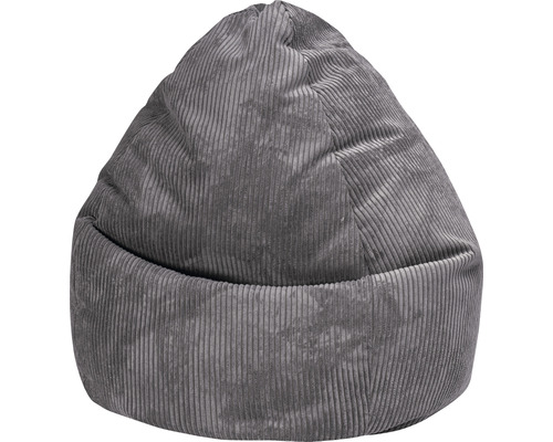 Pouf coussin Sitting Point Beanbag Shara XXL env. 300 litres anthracite 80x130 cm Pouf en velours côtelé gris