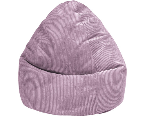 Pouf coussin Sitting Point Beanbag Shara XXL env. 300 litres violet 80x130 cm Pouf poire en velours côtelé