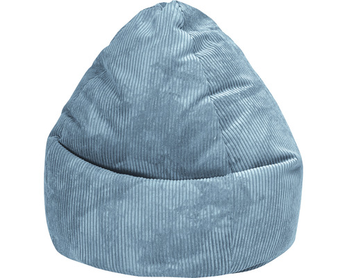 Pouf coussin Sitting Point Beanbag Shara XXL env. 300 litres pétrole 80x130 cm Pouf en velours côtelé bleu