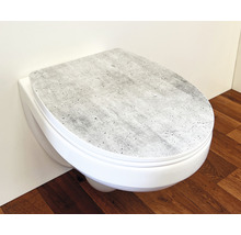 WC suspendu avec siège aspect béton
