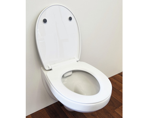 Wand-Tiefspül-WC mit offenem Spülrand und WC-Sitz