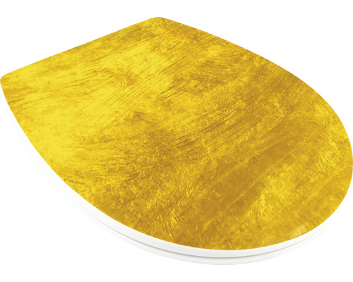 Toilettendeckel mit goldfarbener Oberfläche